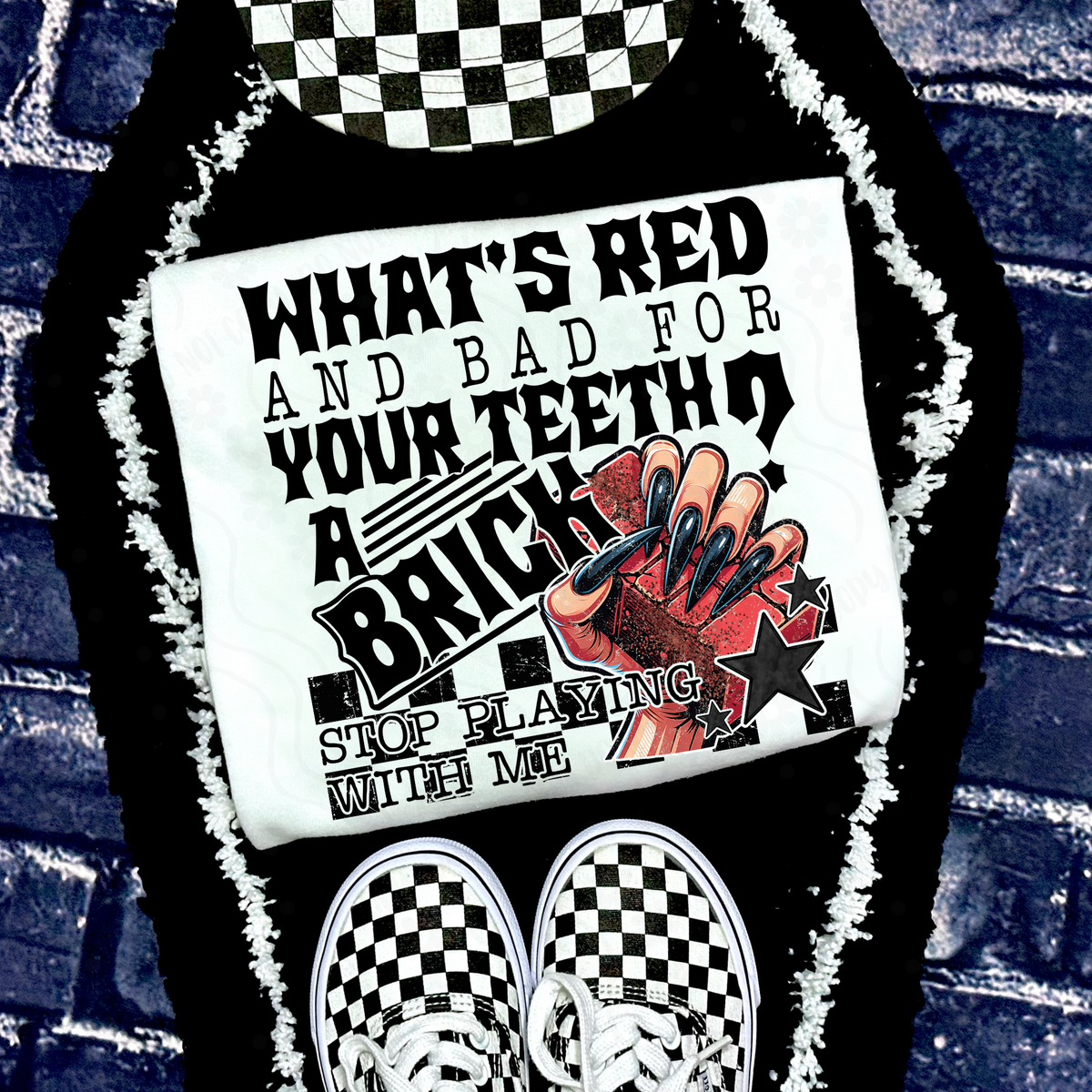 What's red and bad for your teeth? (Dyed) DTF transfer