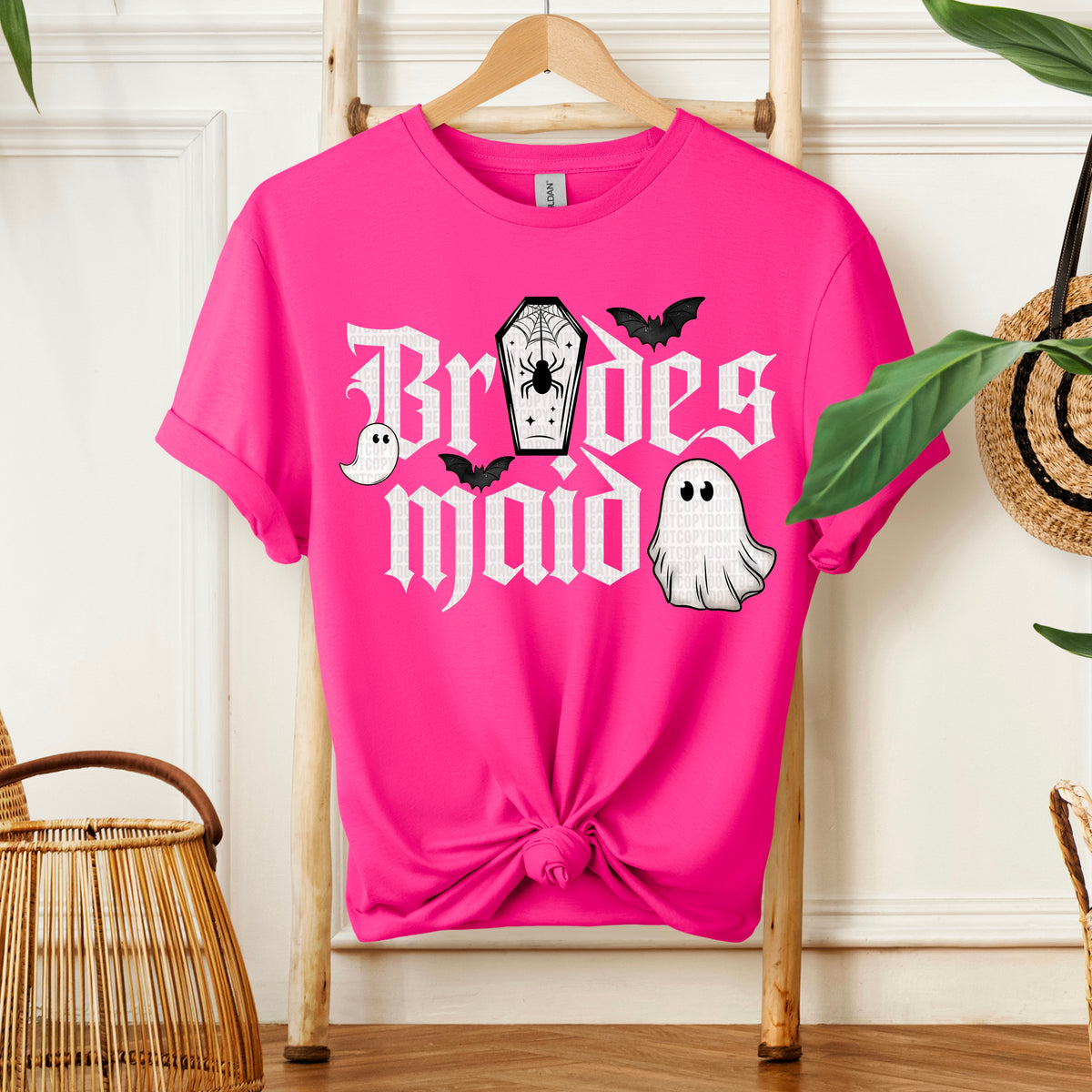 Bridesmaid White Font Coffin 104303 DTF transfer