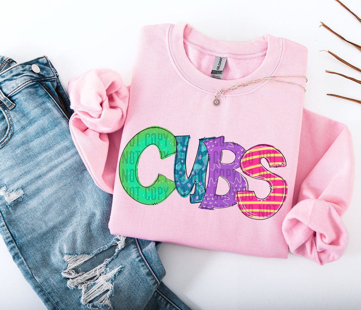 Bright Doodles Cubs 71396 DTF transfer