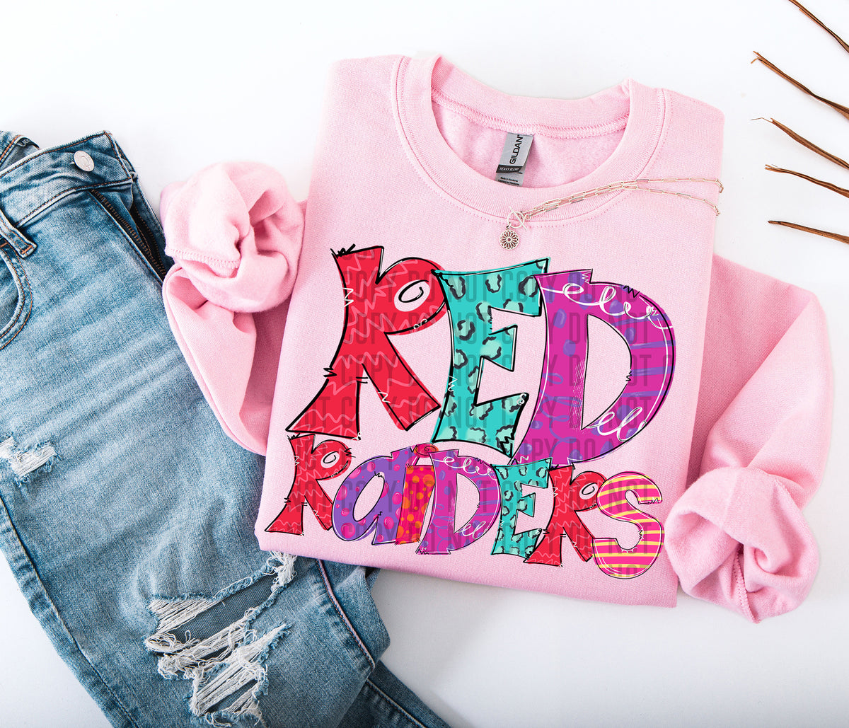 Bright Doodles Red Raiders 71426 DTF transfer