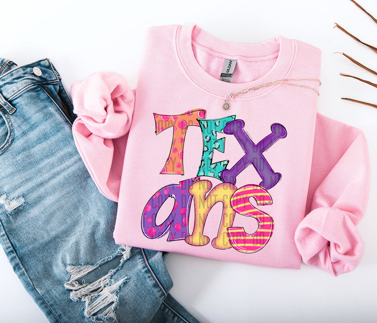 Bright Doodles Texans 71432 DTF transfer