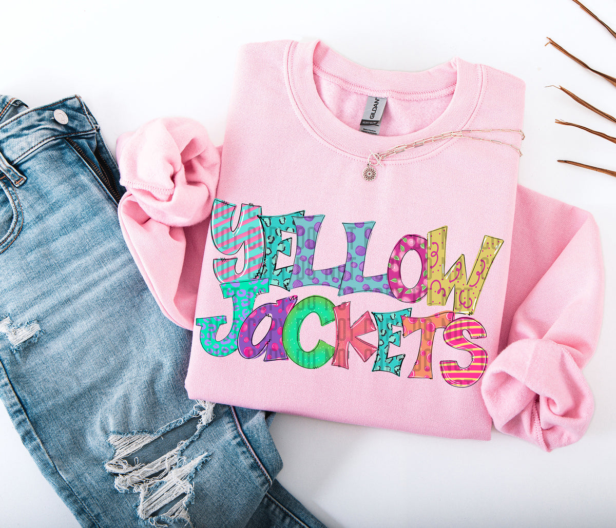 Bright Doodles Yellow Jackets 71442 DTF transfer