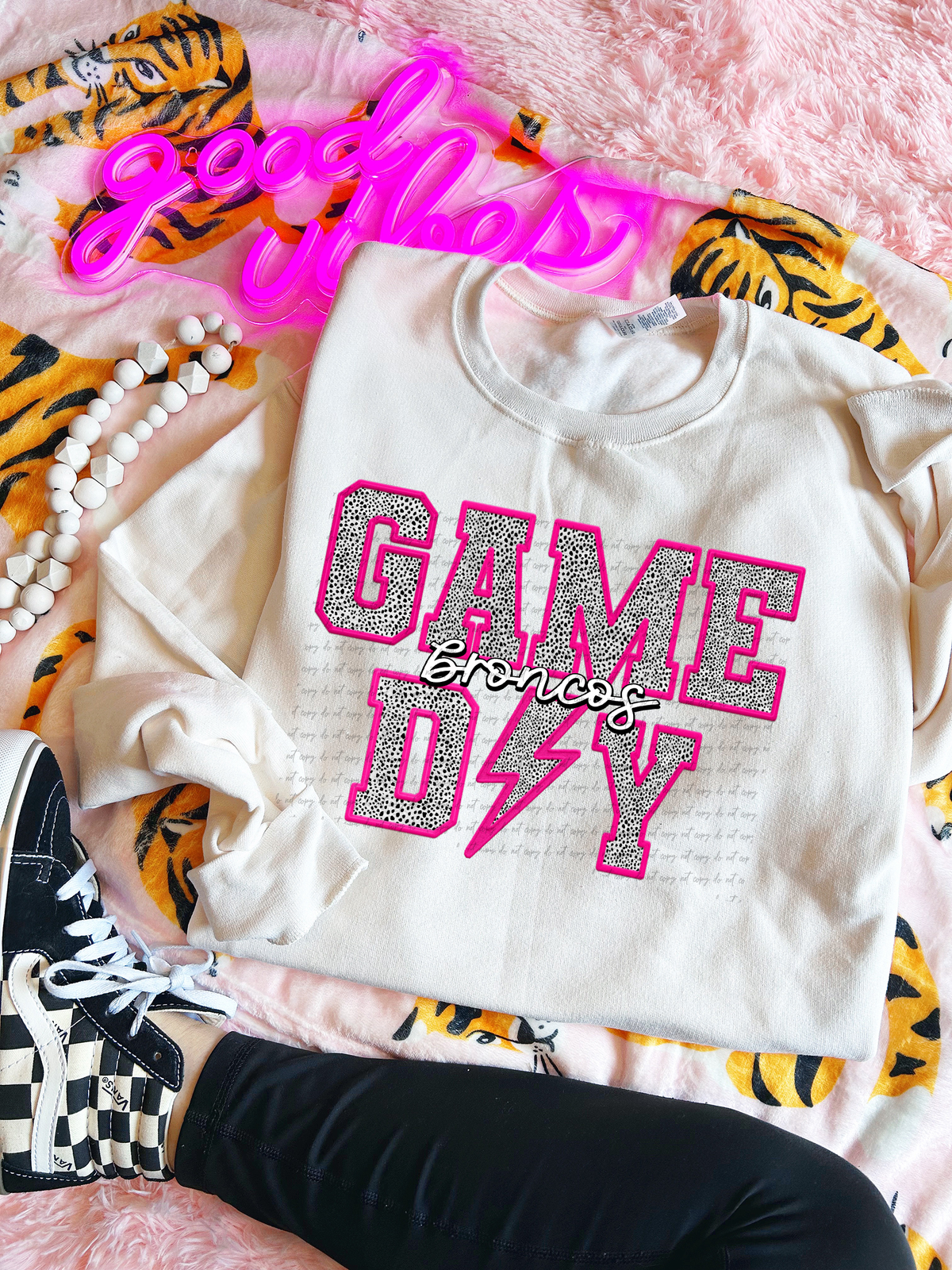 Broncos Faux Embroider Game Day 46654 DTF transfer