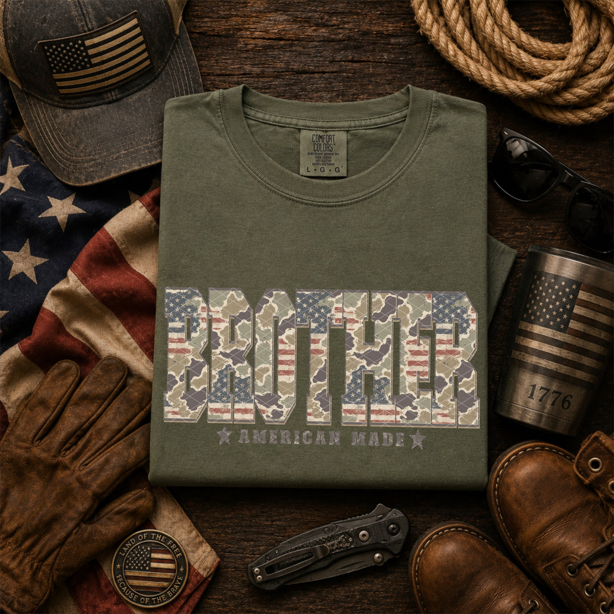 Brother American made camo (SDD) DTF Transfer