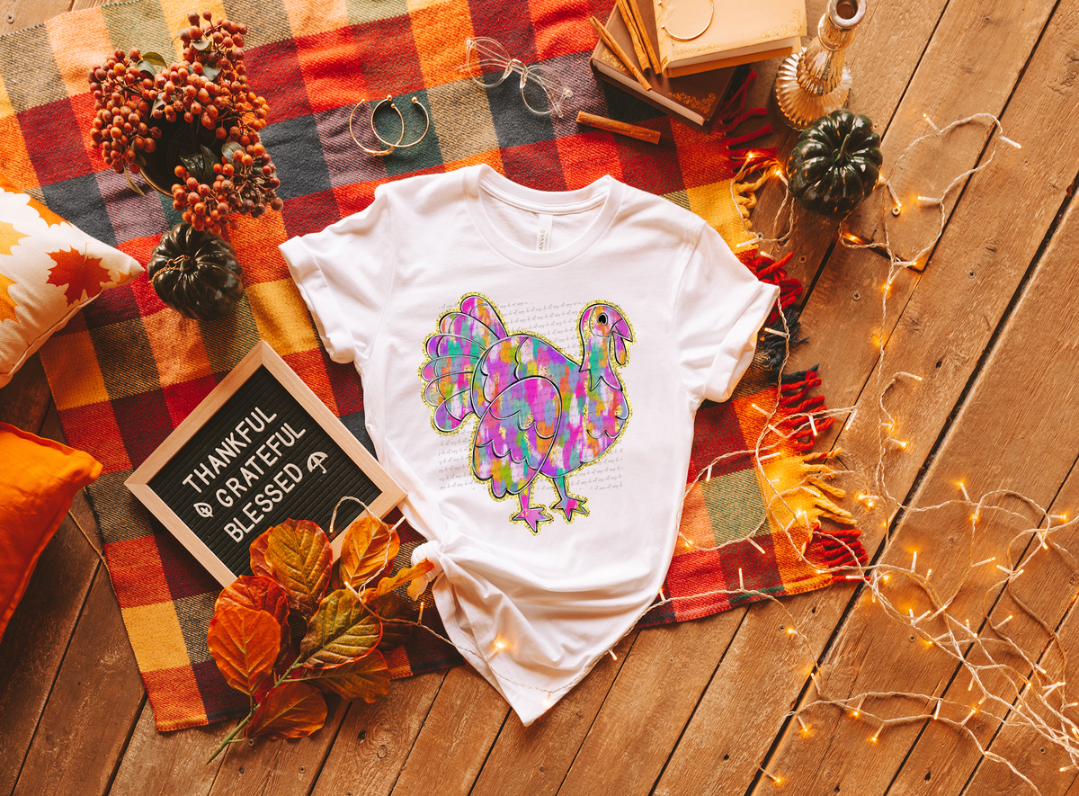 Brush Stroke Turkey Faux Glitter Outline 59832 DTF Transfer