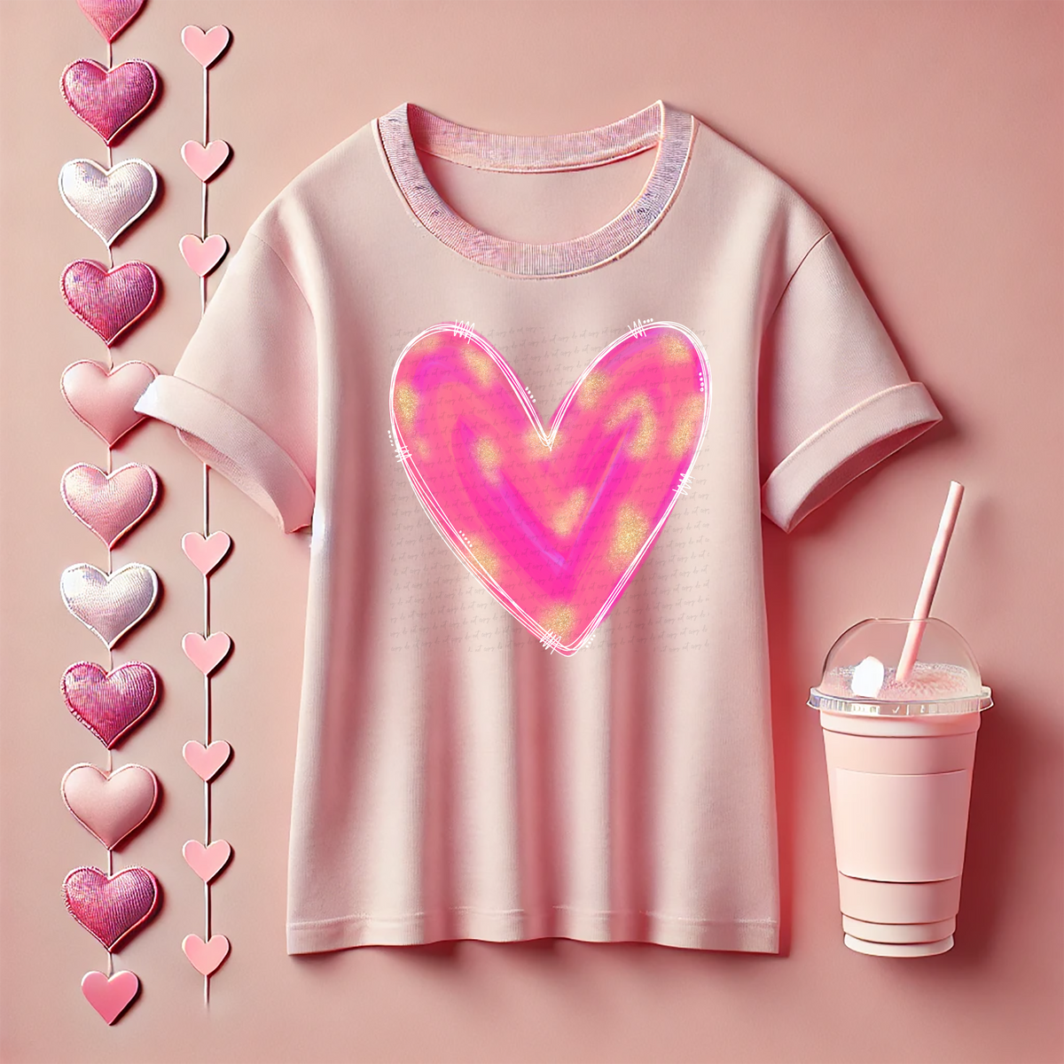 Brushed Heart Pink 81804 DTF Transfer