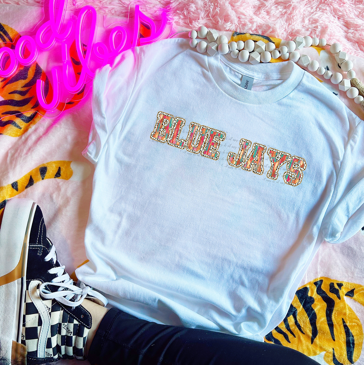 Brushstrokes Dots Blue Jays 69877 DTF transfer