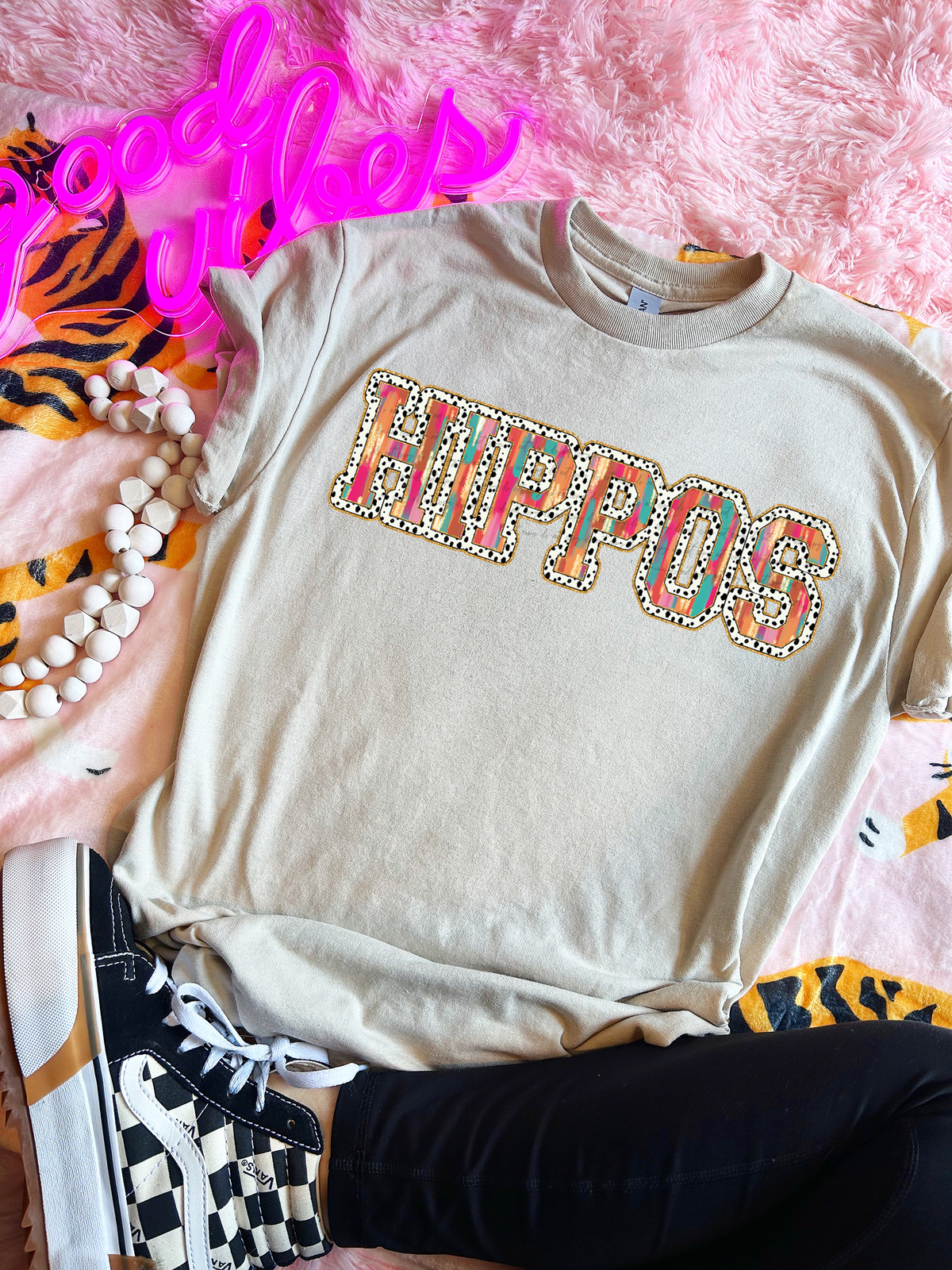 Brushstrokes Dots Hippos 71029 DTF transfer