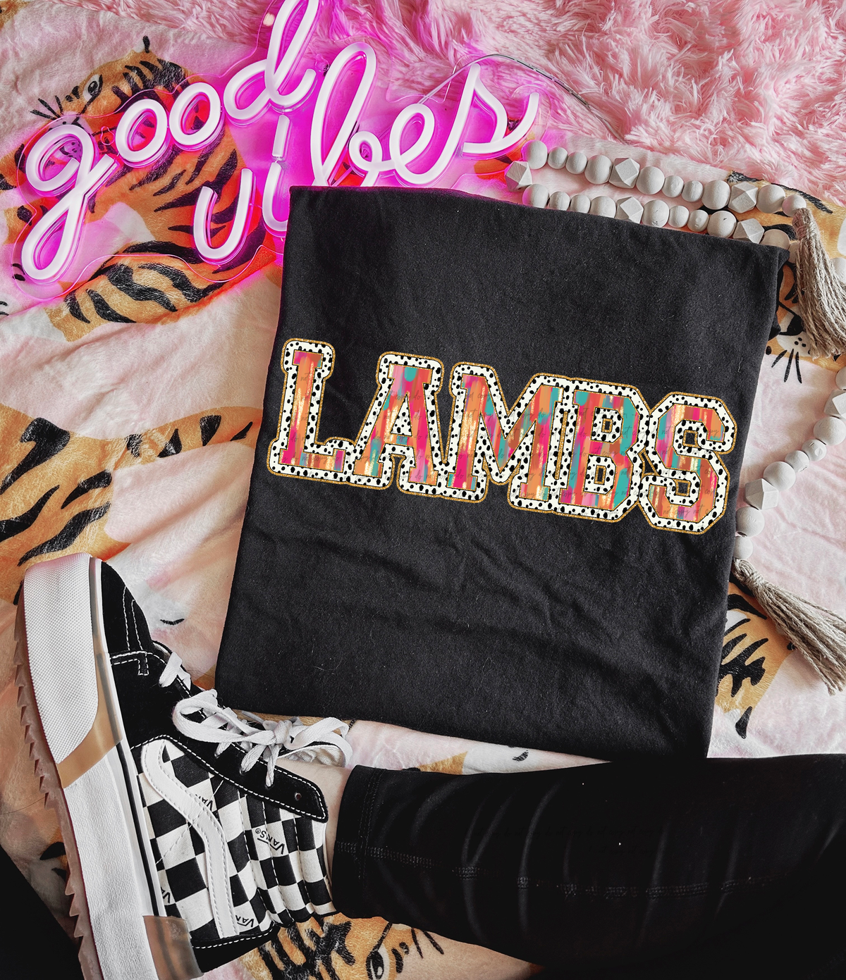 Brushstrokes Dots Lambs 71077 DTF transfer