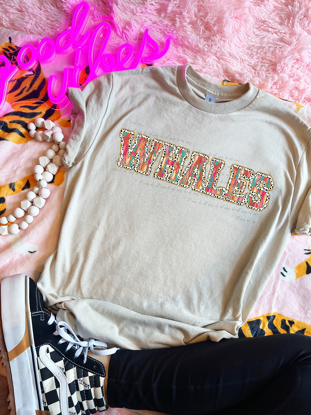 Brushstrokes Dots Whales 71301 DTF transfer