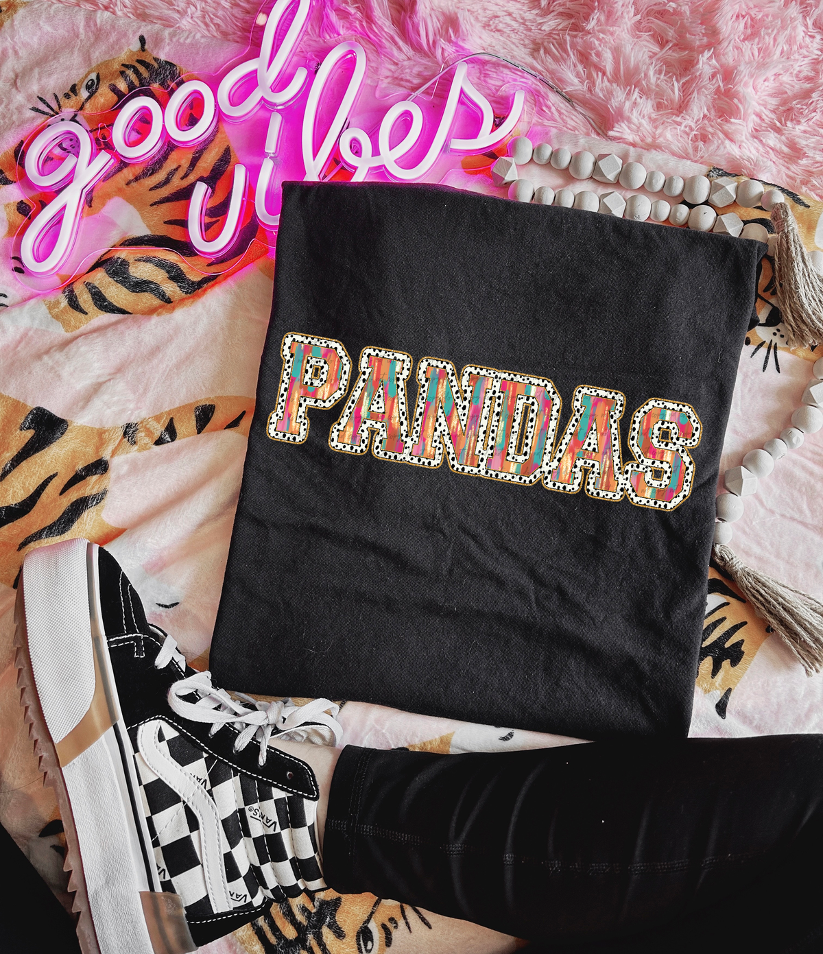 Brushstrokes Dots Pandas 71132 DTF transfer