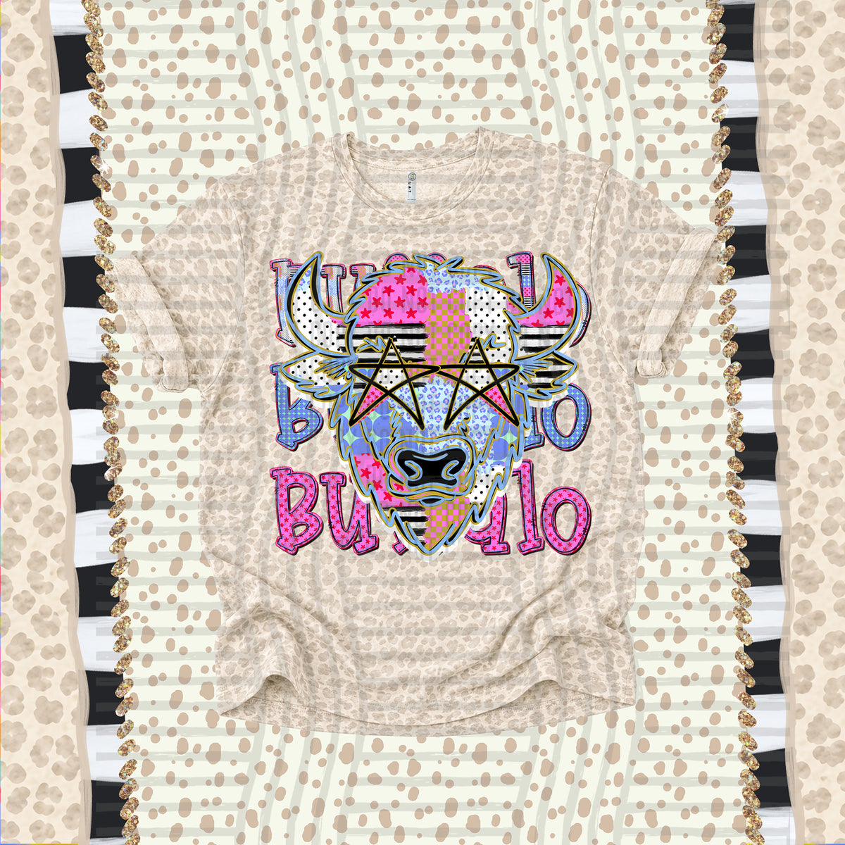 Buffalo-Dolly Doodle Print (Caplinger) DTF Transfer