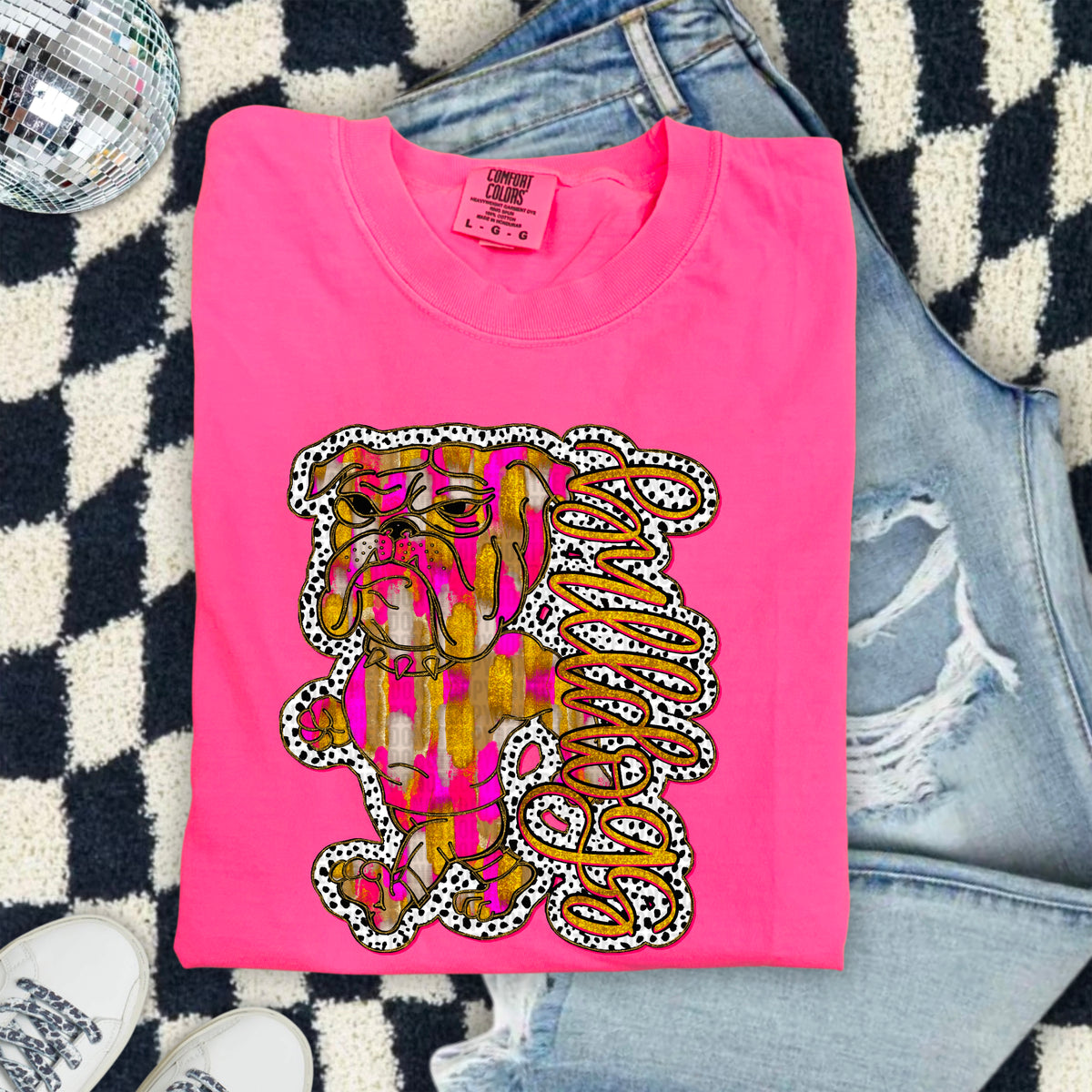 Bulldogs pink gold 103872 DTF transfer