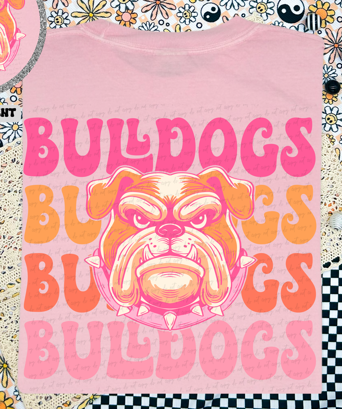 Bulldogs Stacked School Mascot (Back Print) 89037 DTF Transfer