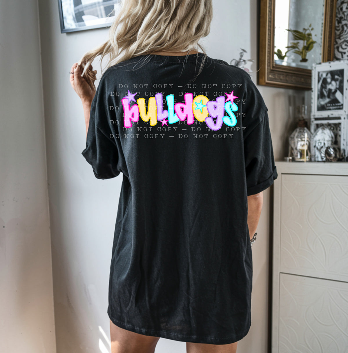 Bulldogs With Stars - Neon 104727 DTF transfer