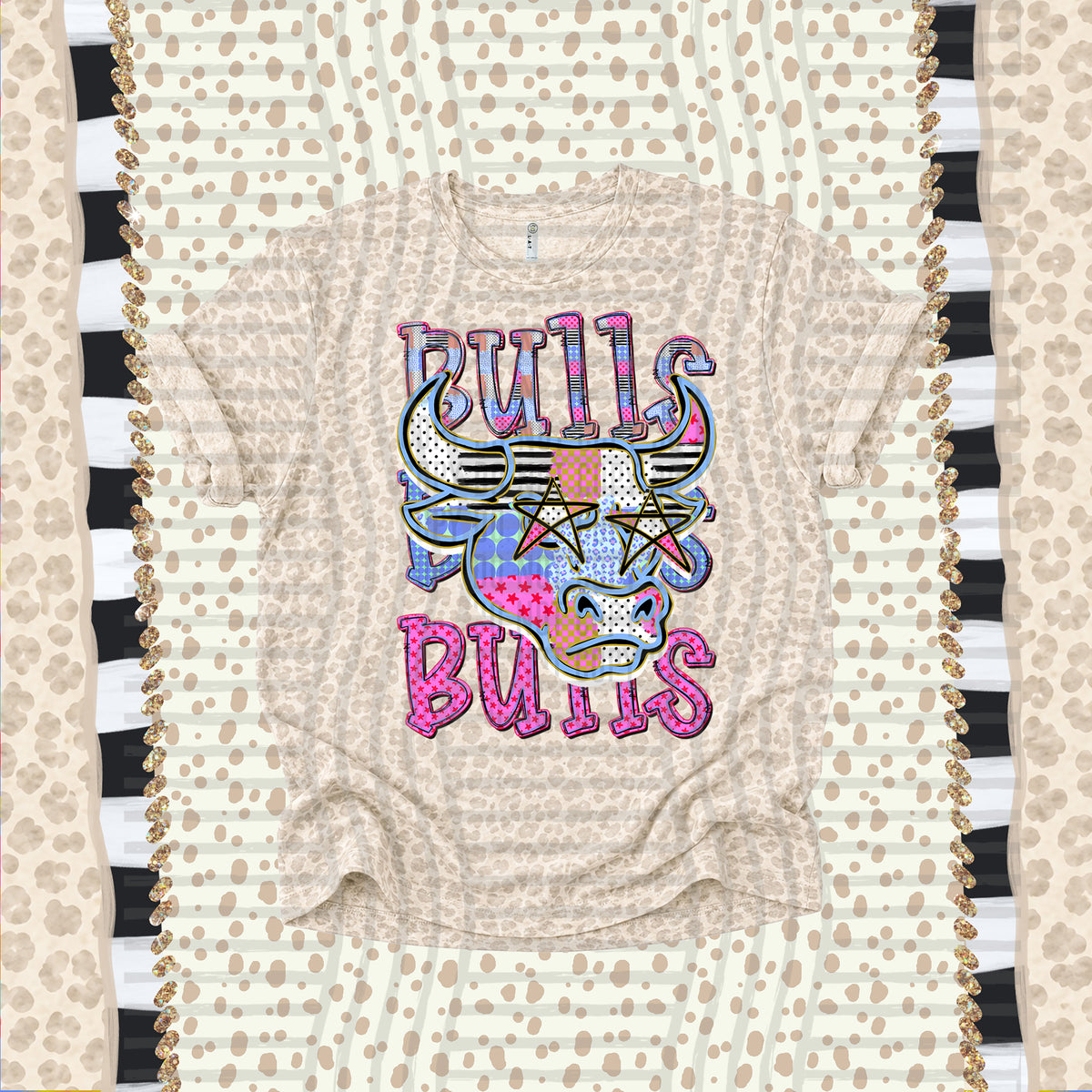 Bulls-Dolly Doodle Print (Caplinger) DTF Transfer