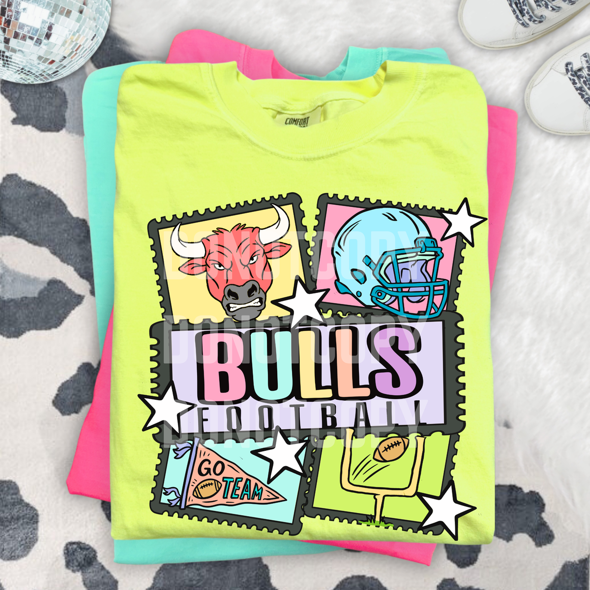 Bulls football pastel frames (CSG) DTF Transfer