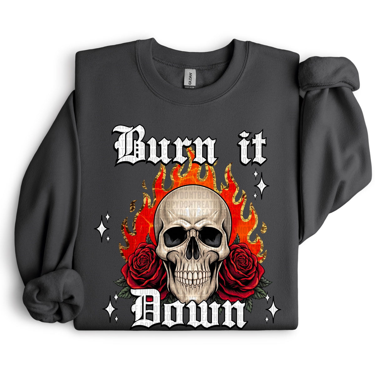 Burn It Down Skull Flame 104493 DTF transfer