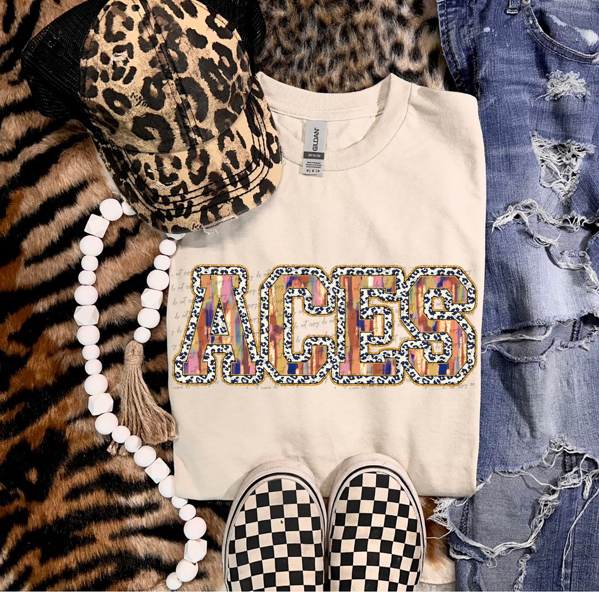 Brushstrokes Leopard Aces 71329 DTF transfer