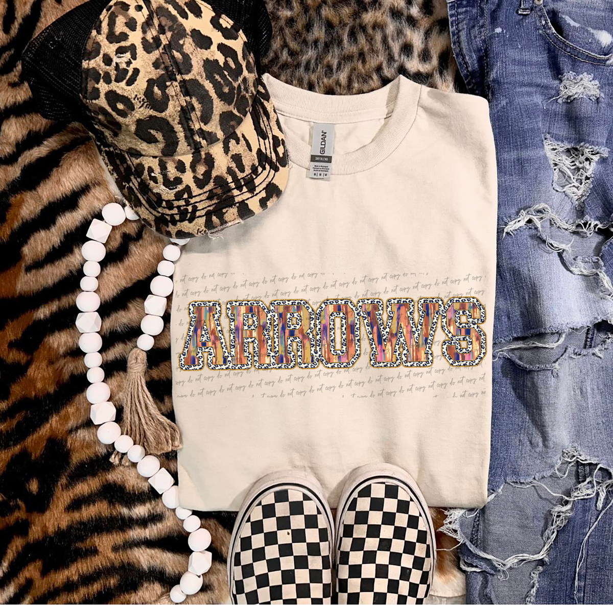 Brushstrokes Leopard Arrows 71343 DTF transfer