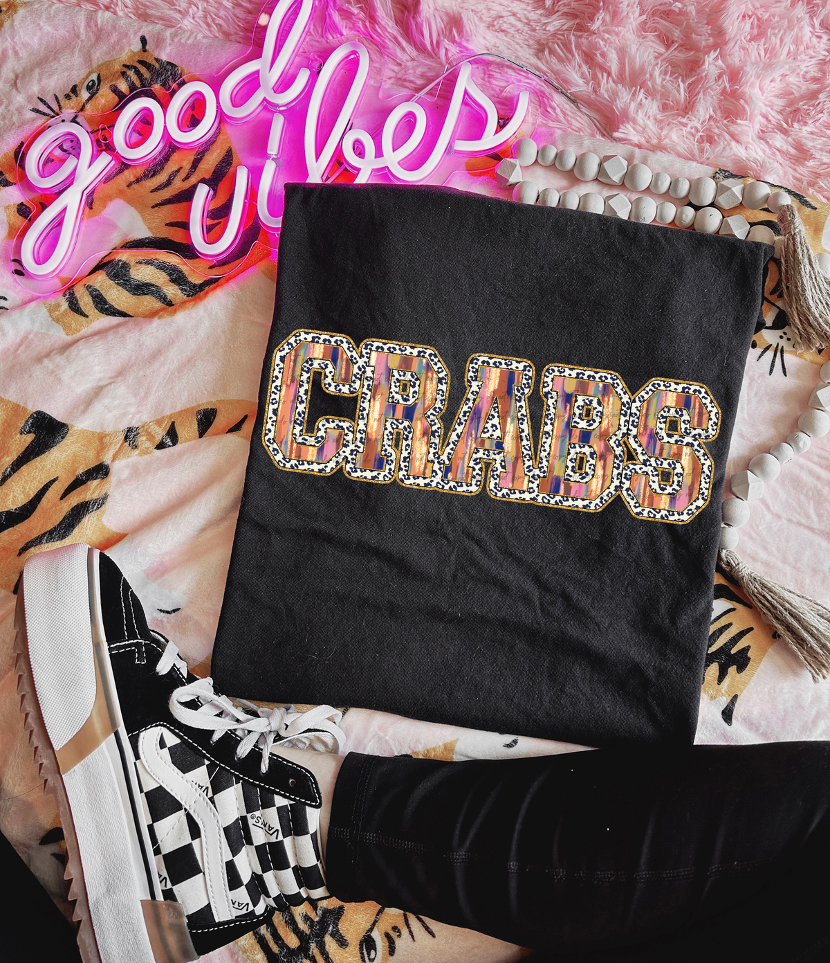 Brushstrokes Leopard Crabs 71376 DTF transfer