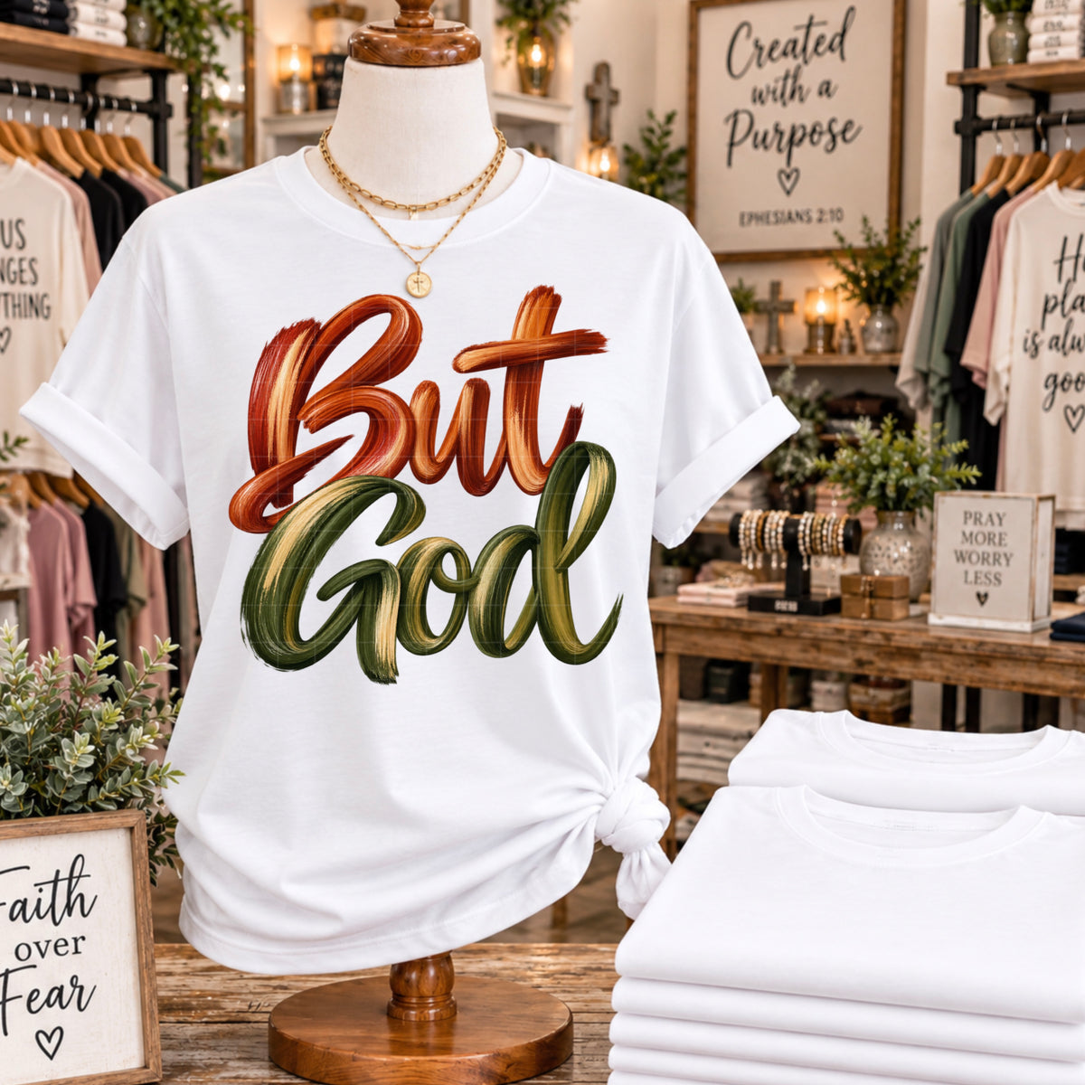 But God red and green (SDD) DTF Transfer