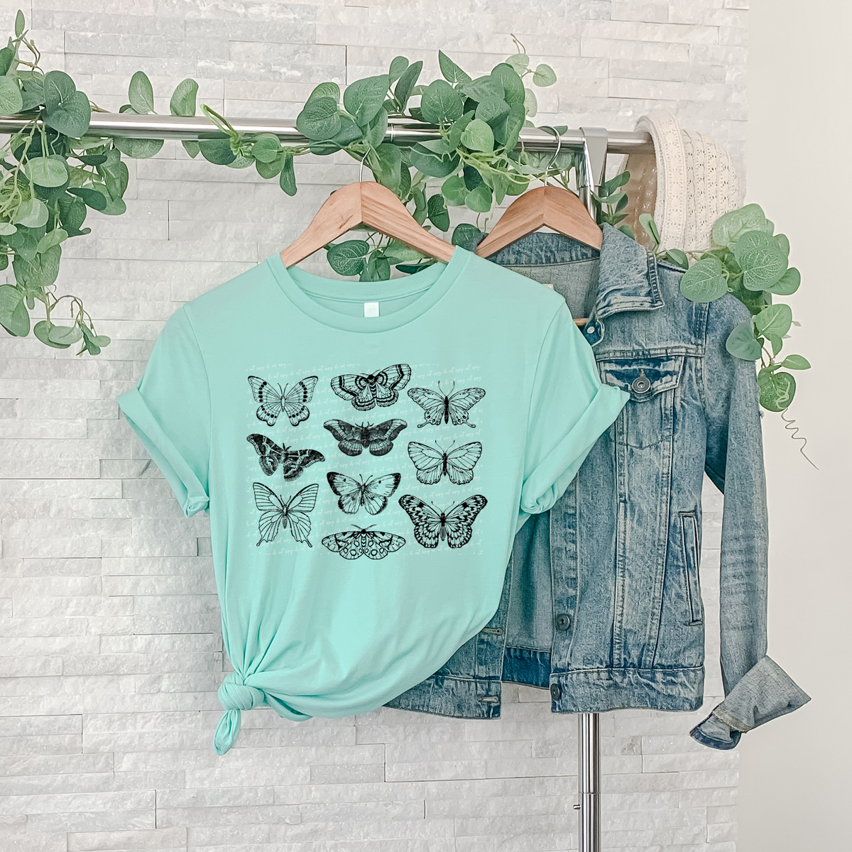 Butterflies Grid Black 86287 DTF Transfer