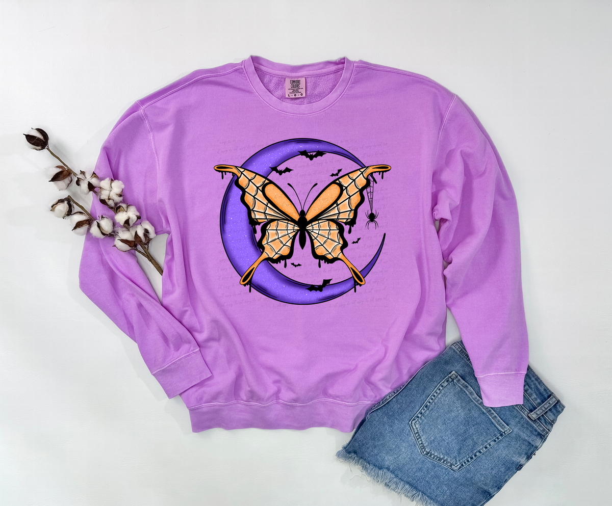 Butterfly Crescent Moon Bats and Spider Full Color 115750 DTF Transfer