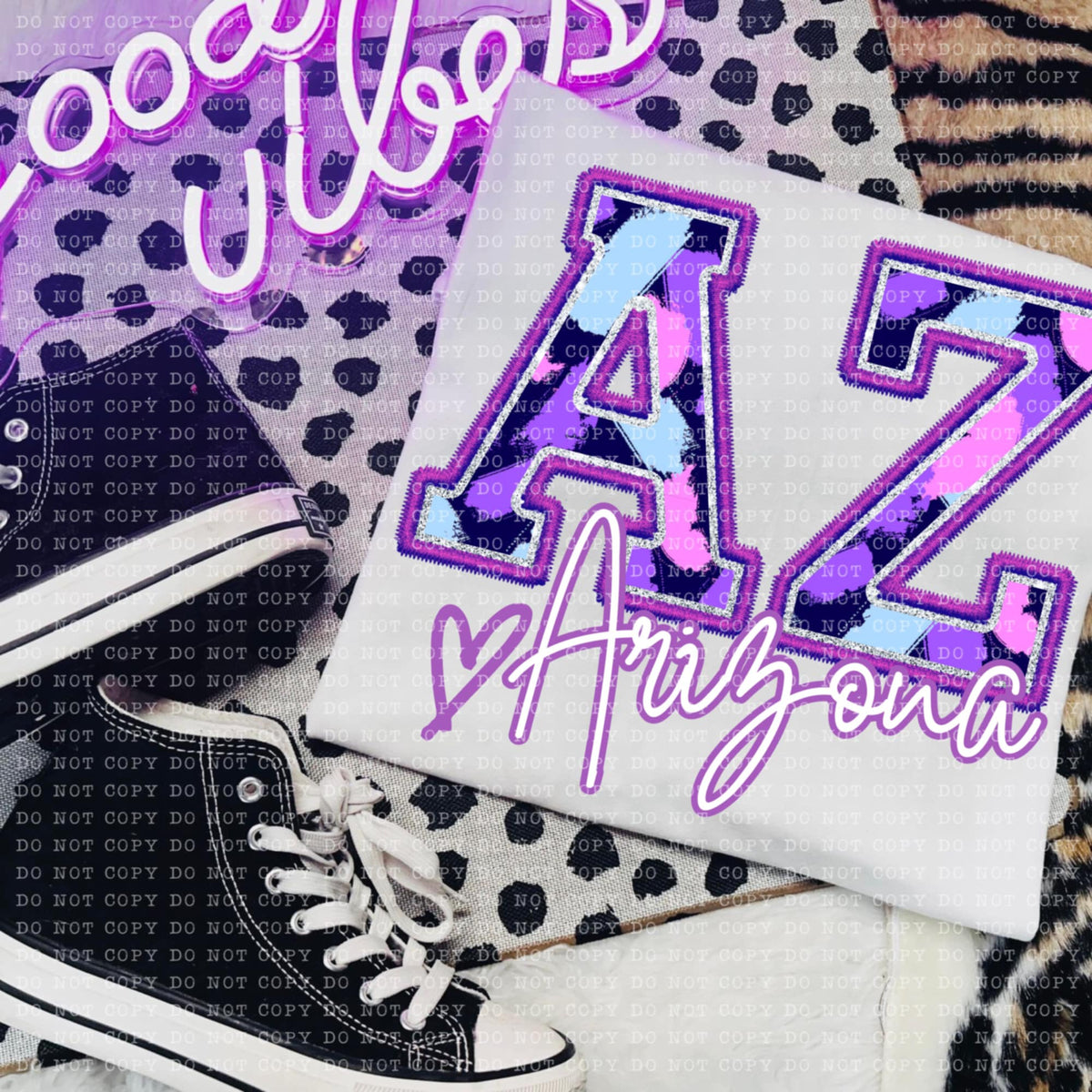 AZ Arizona purple brushstrokes (ECHT) 94029 DTF transfer