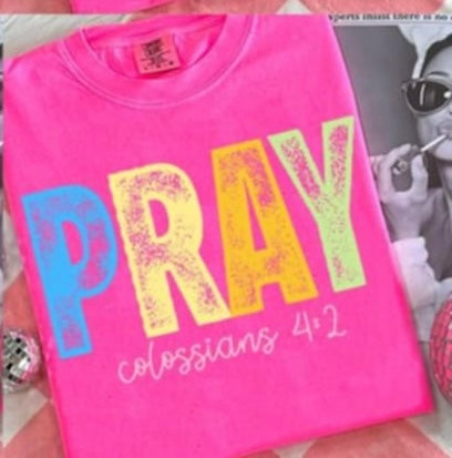 Pray colorful grunge 107538 DTF transfer