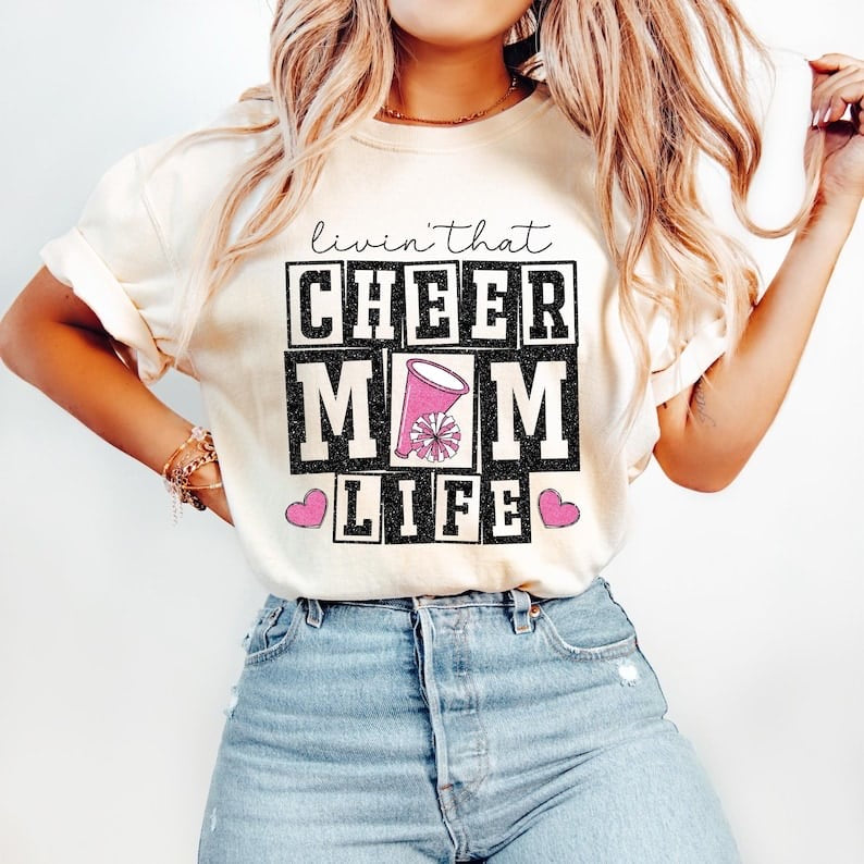 Livin that cheer mom life 58244 DTF transfer