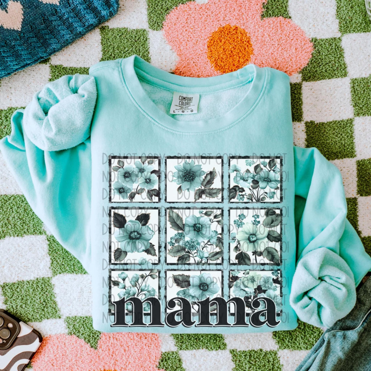 Mama blue flowers (SWD) 94544 DTF transfer