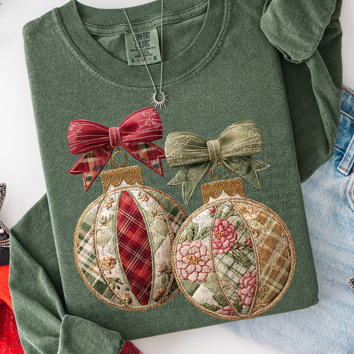 Faux Fabric Ornaments (TTD) DTF Transfer