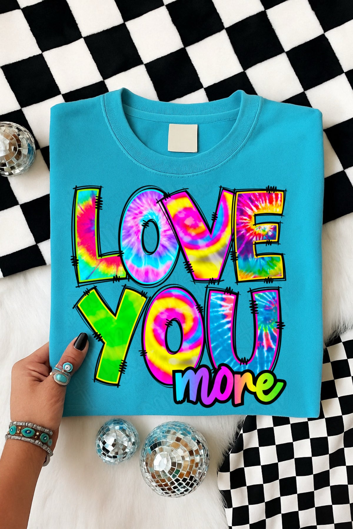 Love you more tie dye (Ink) DTF Transfer