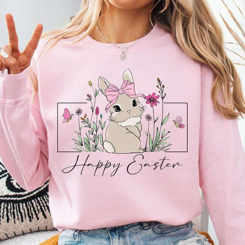 Happy Easter bunny frame 80221 DTF transfer