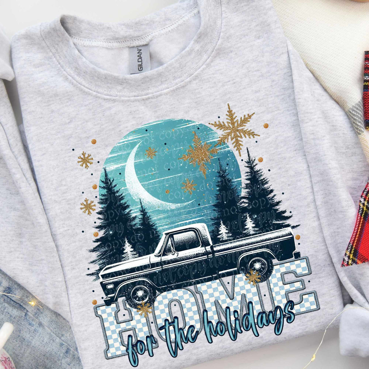 Home for the holidays crescent moon (TTD) 67028 DTF transfer