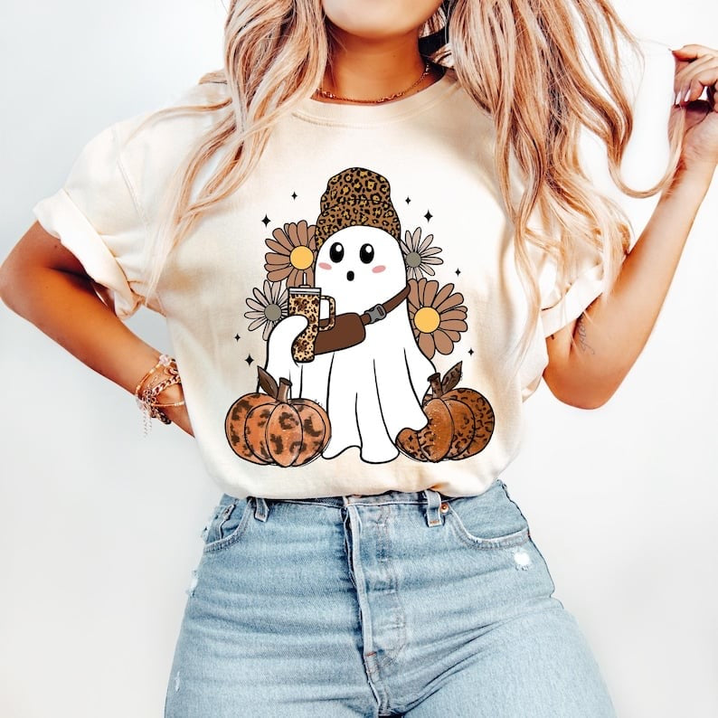 Fall ghost with bag and cup 58218 DTF transfer