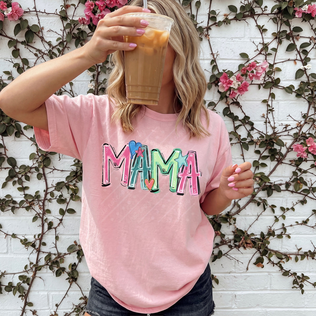 Mama colorful brushstroke font DTF Transfer