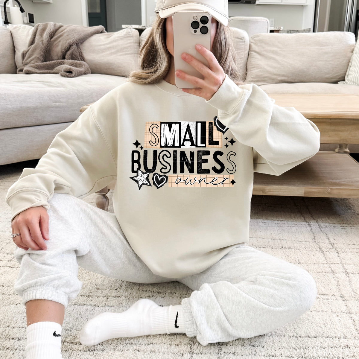 Small Business owner tan with black words (CSC) DTF Transfer