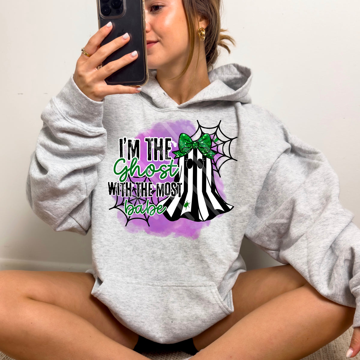 Ghost with the most babe with purple splash (MZ) 113866 DTF transfer