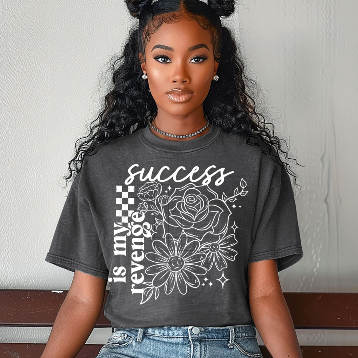 Success is my revenge white (CSC) 92328 DTF transfer
