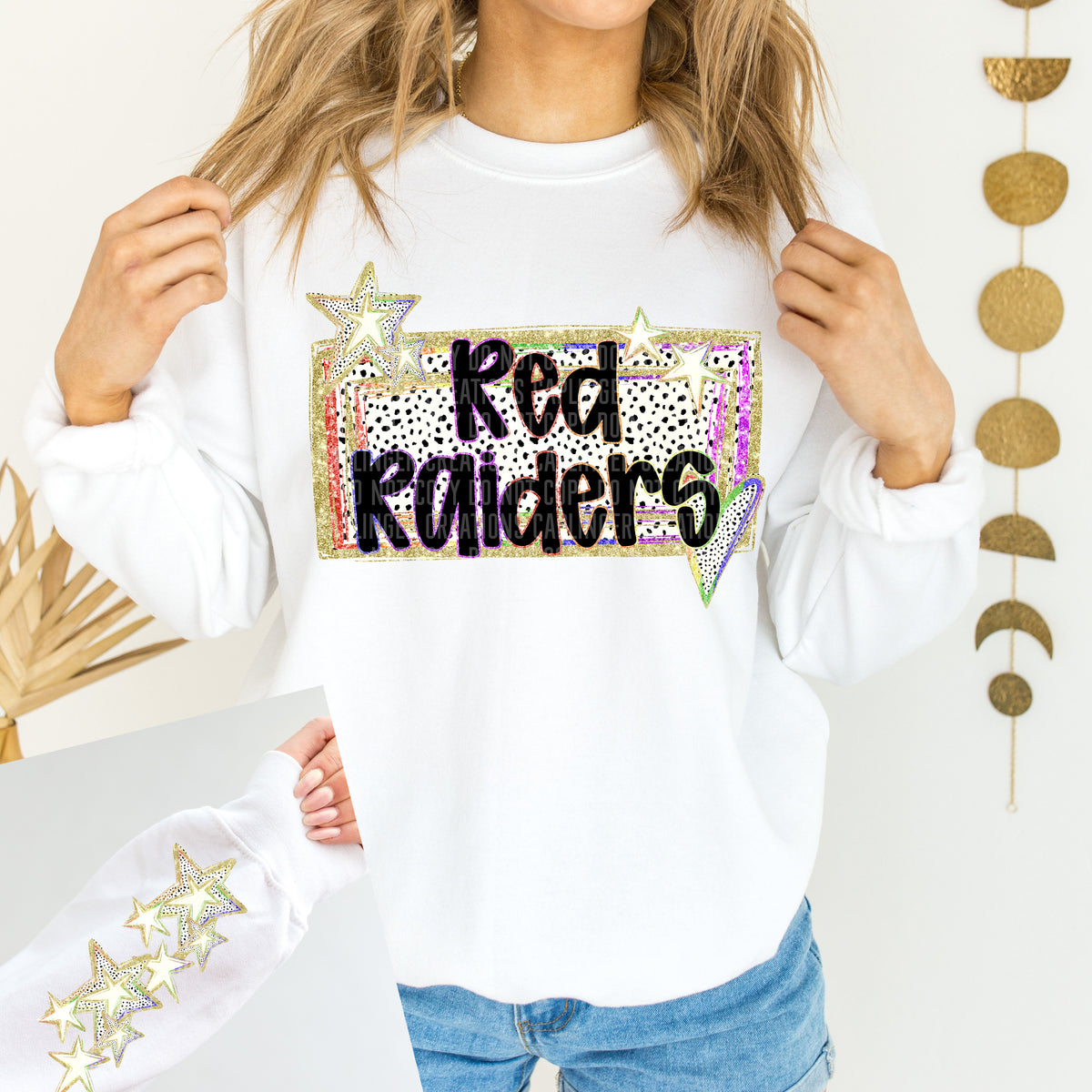 Red raiders dalmatian rainbow (Caplinger) 87869 DTF transfer