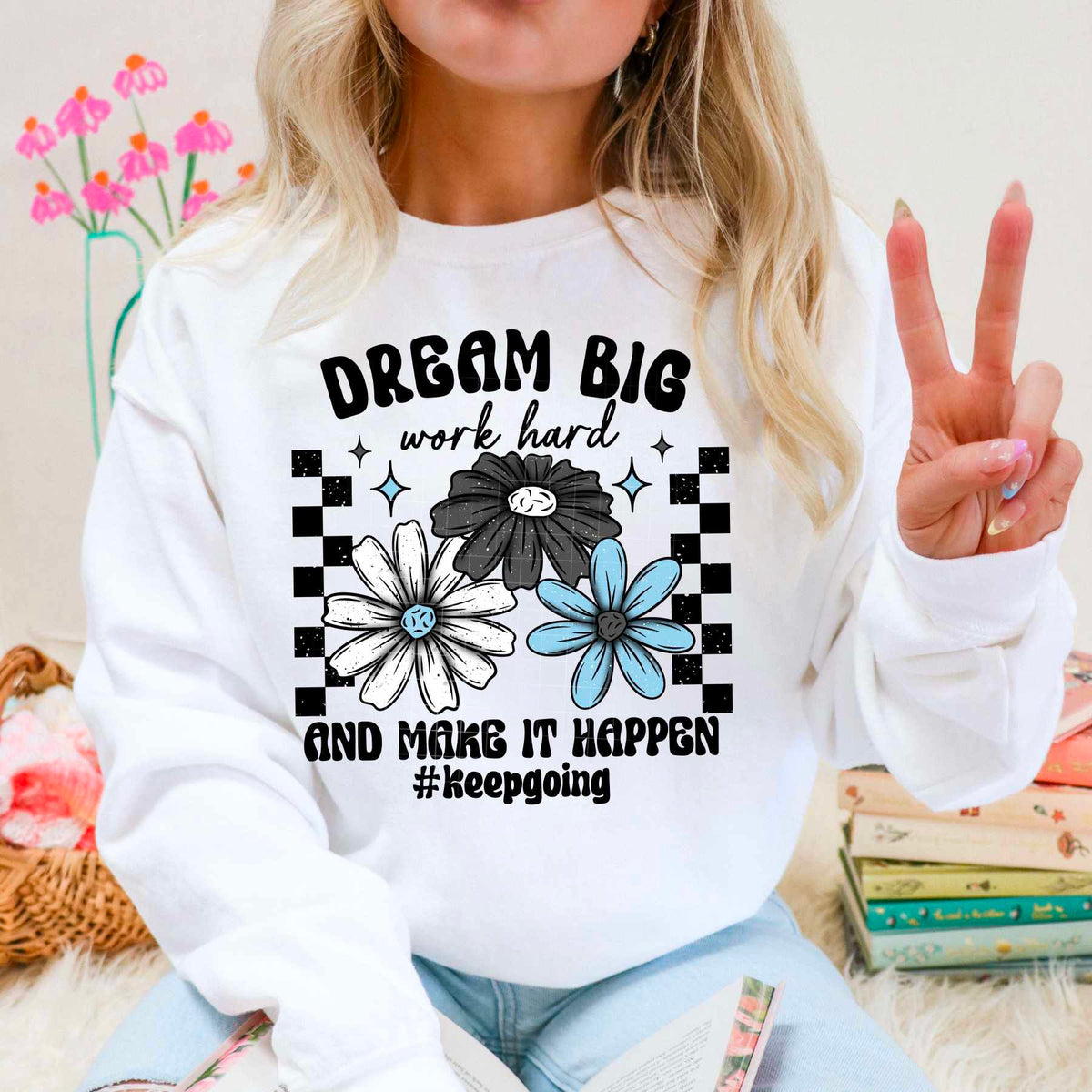 Dream big work hard and make it happen BLACK (CSC) 84301 DTF transfer