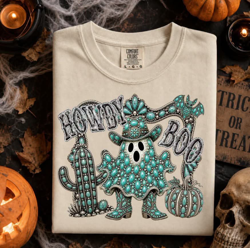 Hey boo turquoise DTF Transfer