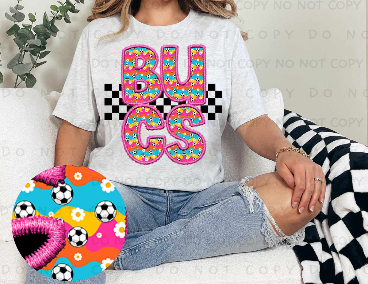 Bucs colorful soccer filled (caplinger) 77468 DTF transfer