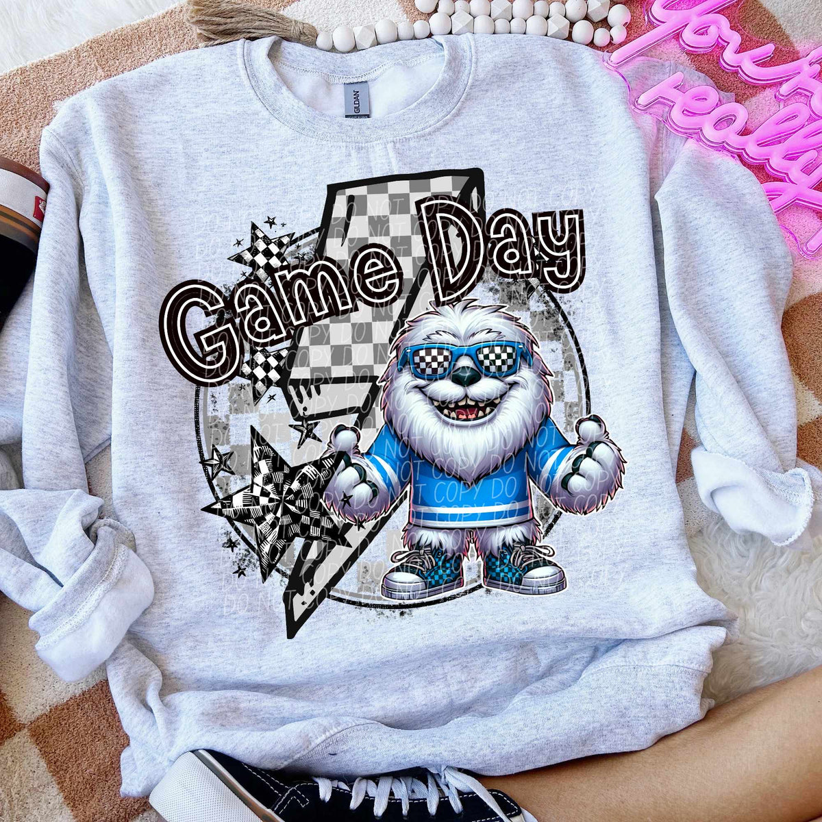 Game day abominable snowman lightning bolt (CITY) 52520 DTF transfer