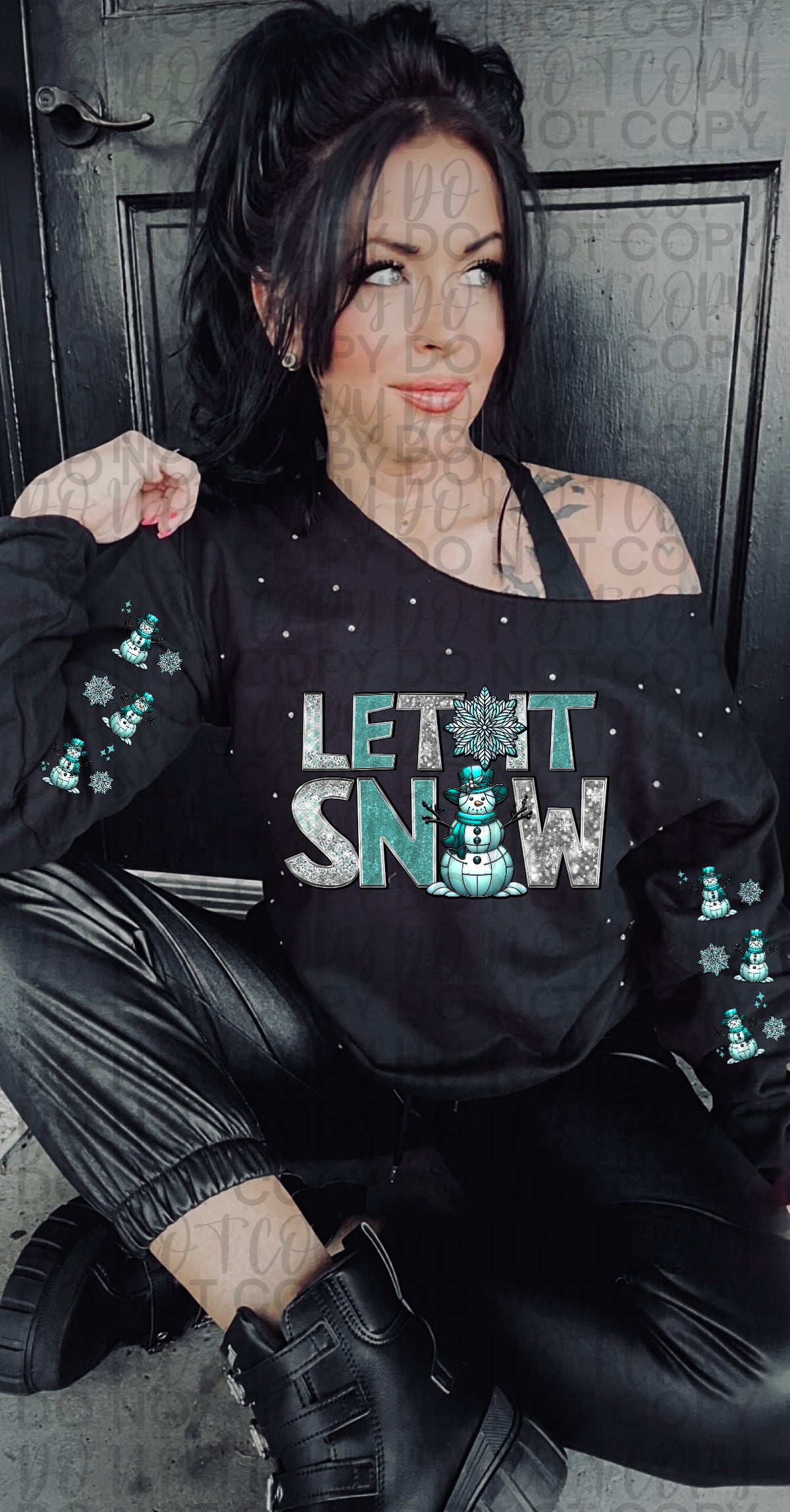 Let it snow blue FRONT ONLY (starlight) 67469 DTF transfer
