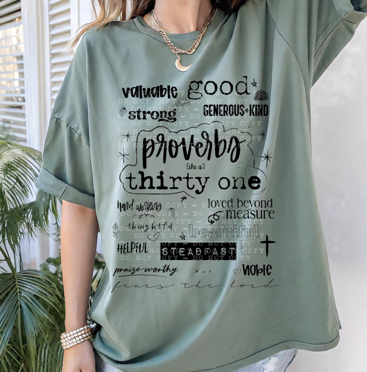 Proverbs thirty-one BLACK (Bellab)  DTF transfer