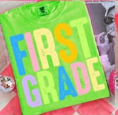 First grade colorful grunge 107558 DTF transfer