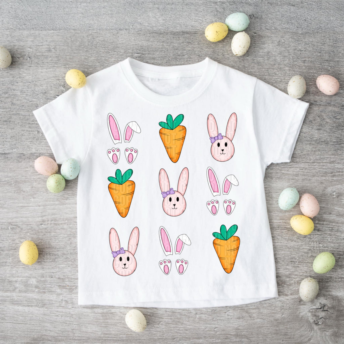 Carrot and bunny collage (LANE) 85959 DTF transfer
